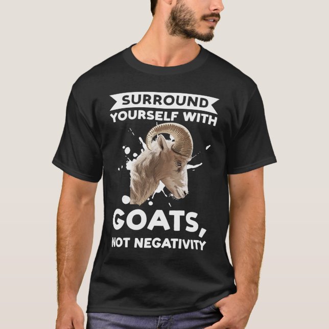 Camiseta rodearse de cabras no de cabras de negatividad (Anverso)