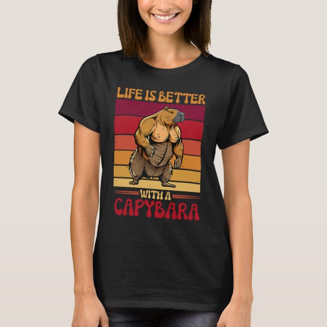 Camiseta Rodent Bodybuilder Con Capibara (Anverso)