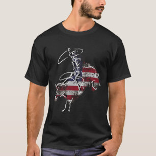 Camiseta Rodeo Americano de Montar Toros Retro Grunge Usa V