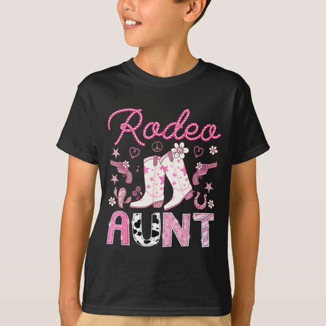 Camiseta Rodeo Aunt Nk Cowgirl Western Coquette Birthday Gi (Anverso)