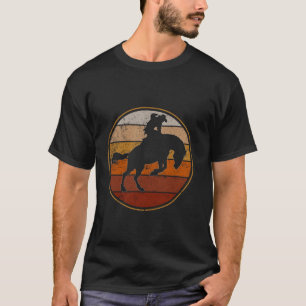 Camiseta Rodeo Bucking Bronco Horse estilo retro Cowboy Hom