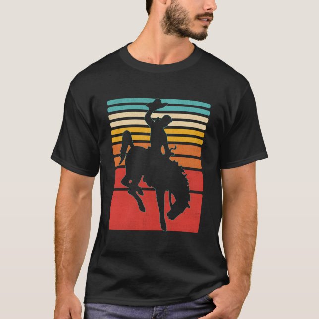 Camiseta Rodeo Bucking Bronco Horse Retro Style (Anverso)
