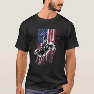 Camiseta Rodeo Bull Rider Bandera Patriótica Estadounidense