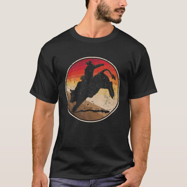 Camiseta Rodeo Bull Riding Cowboy Bull Rider Western Retro (Anverso)