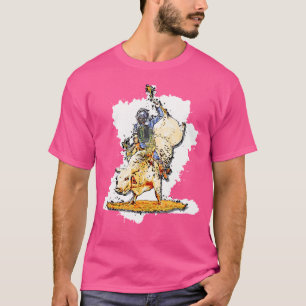 Camiseta Rodeo burlándose de Brahma Bull Montando Vaquera