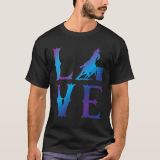 Camiseta Rodeo Carreras de barril amor Azul angustiado