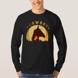 Camiseta Rodeo Cowboy Horse Retro Estilo Sunset Vintage 2