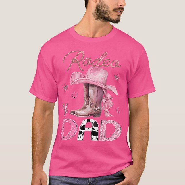 Camiseta Rodeo Dad Pink Boots Coquette Cowgirl Birday Par (Anverso)