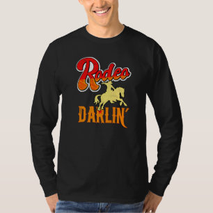 Camiseta Rodeo Darlin: Cute Retro Molesto Caballo y Toro G