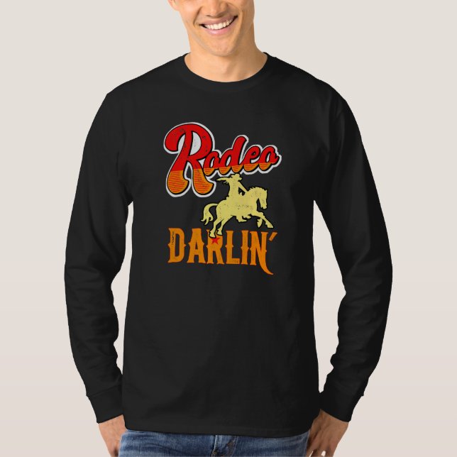 Camiseta Rodeo Darlin: Cute Retro Molesto Caballo y Toro G (Anverso)