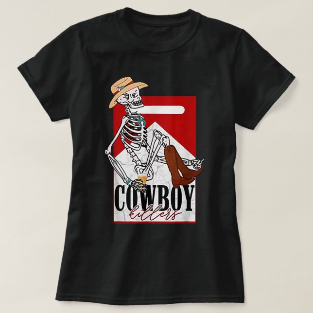 Camiseta Rodeo de gallina occidental: matanza de vaqueros (Diseño del anverso)