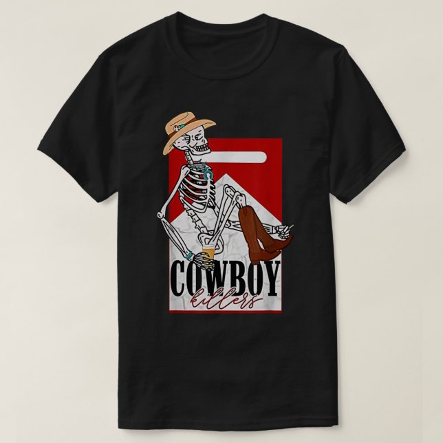 Camiseta Rodeo de gallina occidental: matanza de vaqueros (Diseño del anverso)