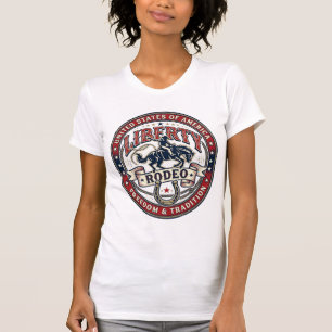 Camiseta Rodeo de la Libertad Patriótico Rodeo Occidental E
