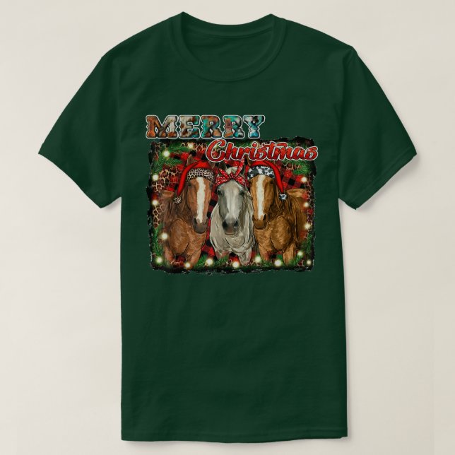 Camiseta Rodeo de la región occidental: Feliz Navidad en la (Diseño del anverso)