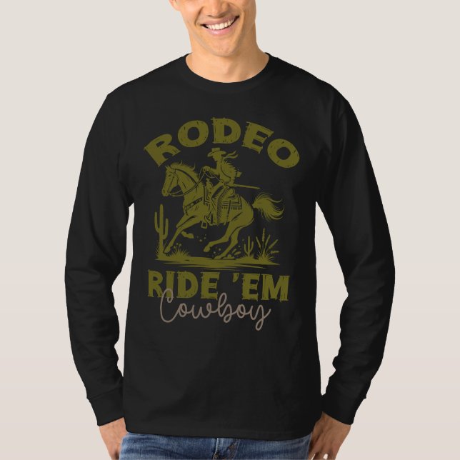 Camiseta Rodeo "Em Cowboy, estilo occidental (Anverso)