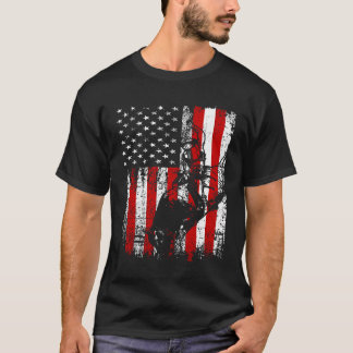 Camiseta Rodeo Femenino Patriótico Estadounidense De Toros