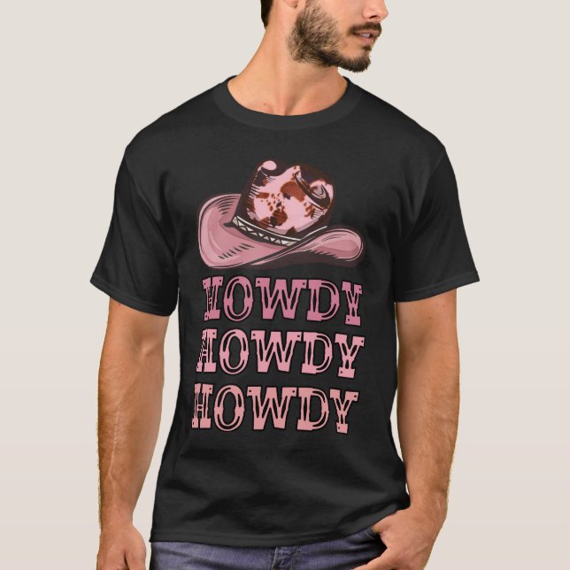 Camiseta Rodeo occidental de Howdy Cowgirl y Cowboy (Anverso)