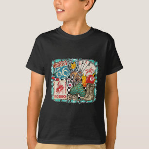 Camiseta Rodeo Occidental Retro Vaquero Turquesa Alborotado