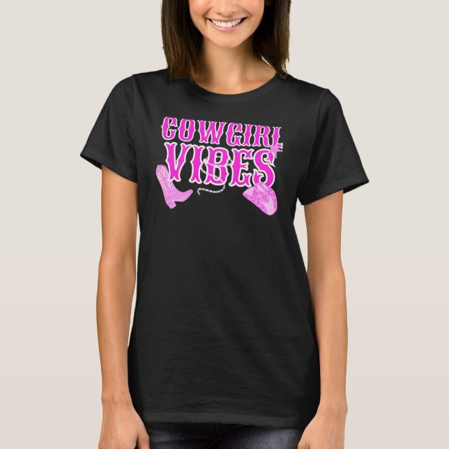 Camiseta Rodeo occidental rosado y salvaje Yeehaw Country C (Anverso)