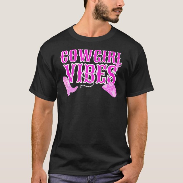 Camiseta Rodeo occidental rosado y salvaje Yeehaw Country C (Anverso)