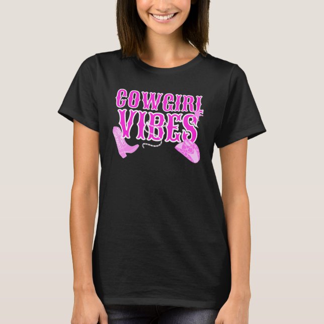 Camiseta Rodeo occidental rosado y salvaje Yeehaw Country C (Anverso)