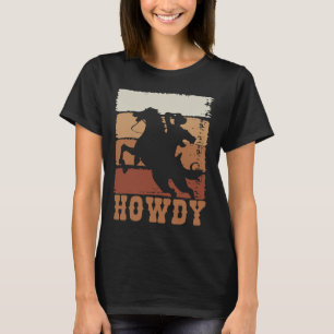 Camiseta Rodeo País Oeste Howdy Caballo De Caballo En Retro
