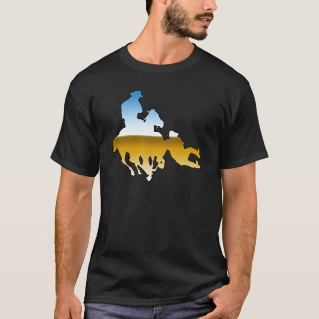Camiseta Rodeo - persecución de Bull; buey que lucha (Anverso)