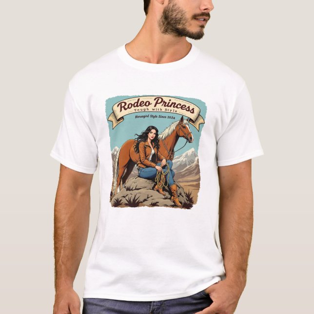 Camiseta Rodeo Princess T-Shirt Design - W audaz y elegante (Anverso)