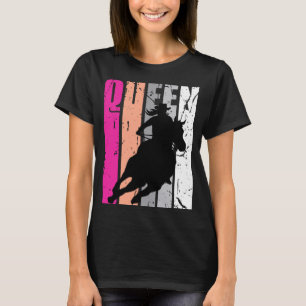 Camiseta Rodeo Reina barril Carreras Race Racer Mujeres Vaq