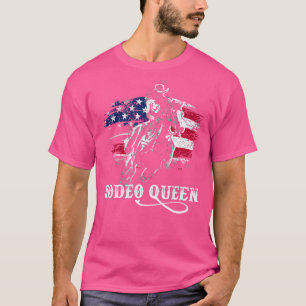 Camiseta Rodeo Reina Patriótica Caballo Montando