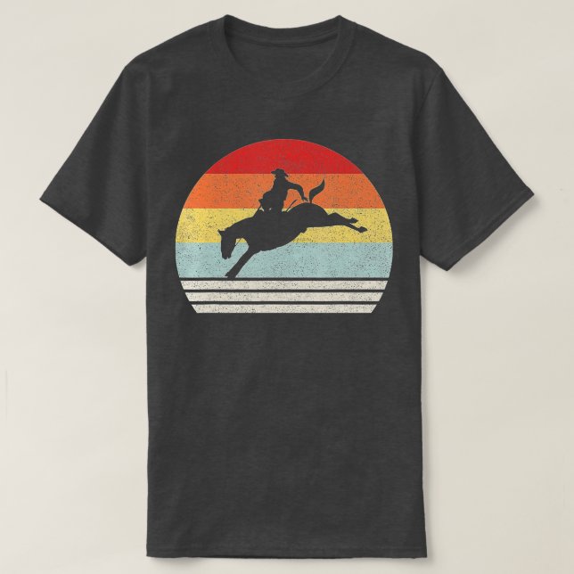 Camiseta Rodeo retro Bucking Bronc Riding Bronco Horse (Diseño del anverso)