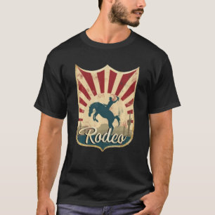 Camiseta Rodeo retro vintage Caballo montado en la gallina 