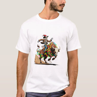 Camiseta Rodeo Santa Divertida Navidad Vaquero Humor Festiv