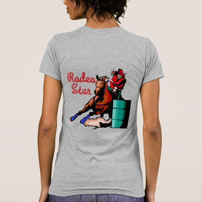 Camiseta Rodeo Star de Carreras de Barriles de Rod (Reverso)