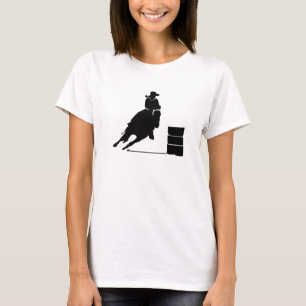 Camiseta Rodeo Tema Cowgirl Barrel Carreras Silhouette