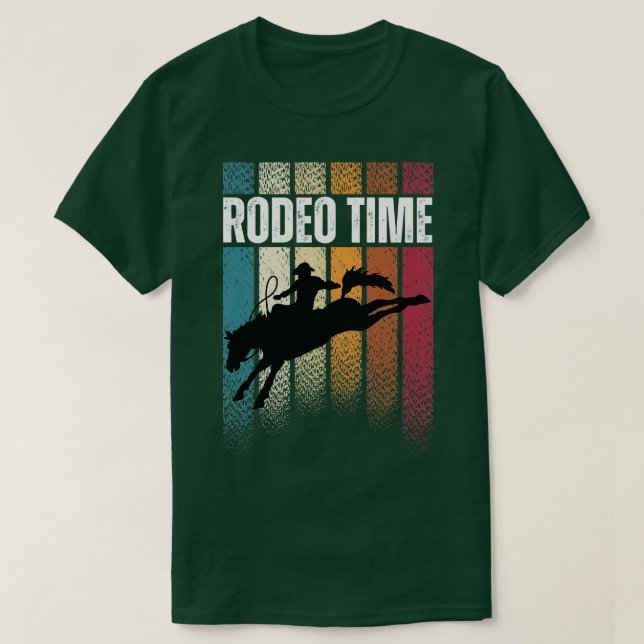 Camiseta Rodeo Time Bareback Viajando Cowboy Occidental (Diseño del anverso)