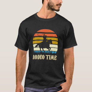Camiseta Rodeo Time Cowboy Horse Ranch Lasso Retro Sunset R