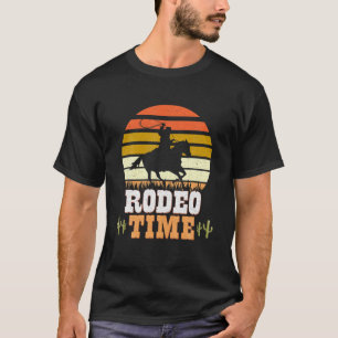 Camiseta Rodeo Time Cowboy Horse Ranch Lasso Retro Sunset R