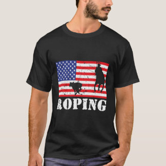 Camiseta Rodeo vintage de bandera estadounidense con duelo