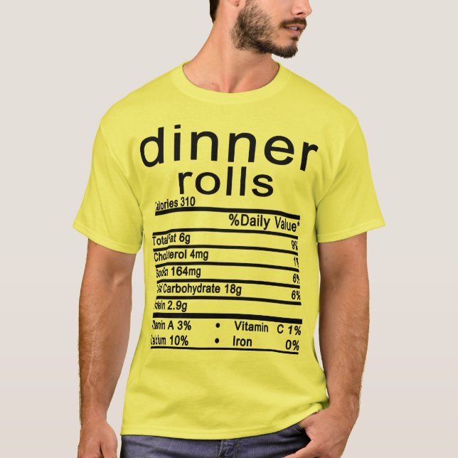 Camiseta rodillos de cena Nutrición Hechos Acción de Gracia (Anverso)