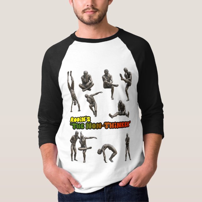 Camiseta Rodin's The Non-Thinker Statue Collage (Anverso)