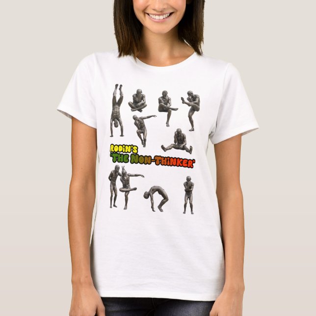 Camiseta Rodin's The Non-Thinker Statue Collage (Anverso)