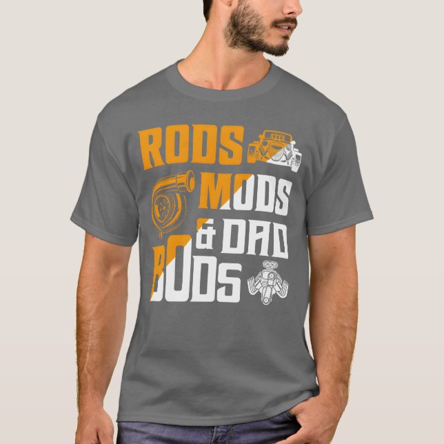 Camiseta Rods Mods Dad Bods Classic Retro Car friends frien (Anverso)