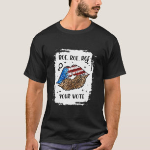 Camiseta Roe Your Vote Feminist American Flag Pattern Lips