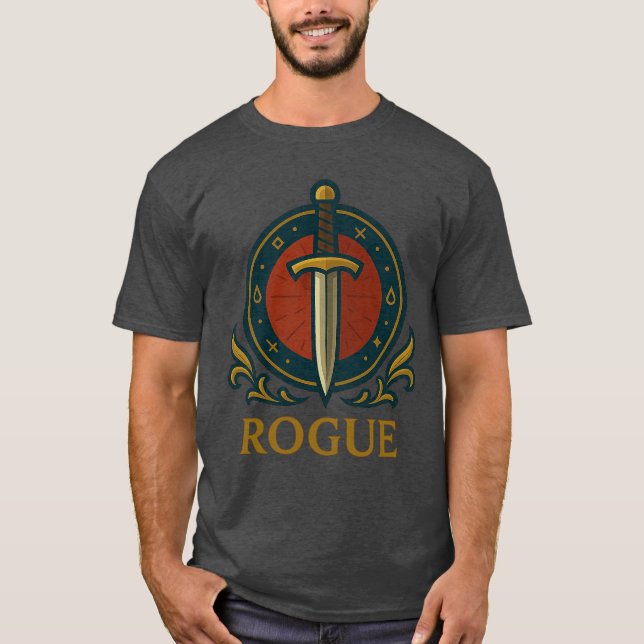 Camiseta Rogue — Agilidade e Astúcia nas Sombras (Anverso)