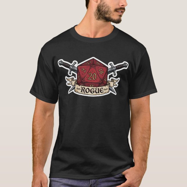 Camiseta Rogue D20 Class Crest  (Anverso)