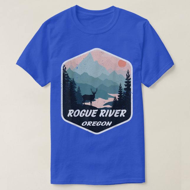 Camiseta Rogue River Oregon O Montañas Senderismo Souven (Diseño del anverso)