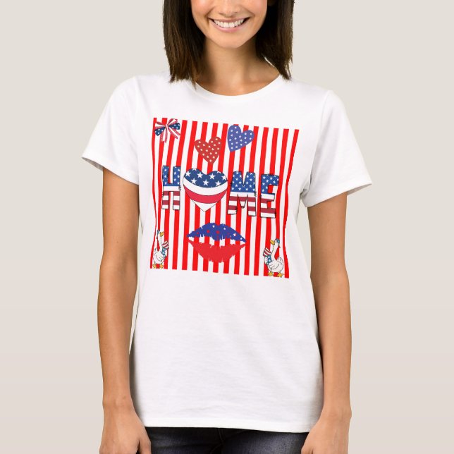 camiseta roja a rayas del 4 de julio (Anverso)