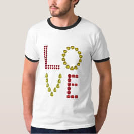 Camiseta roja amarilla de Gemstone Heart