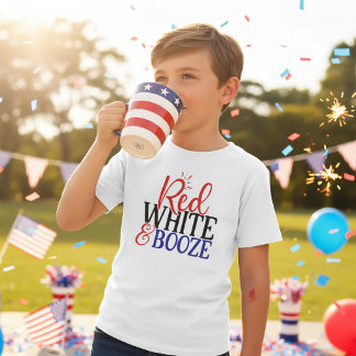 Camiseta roja blanca 4 de julio para niños